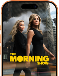 A tela do iPhone 17 Pro mostrando a série The Morning Show do Apple TV+